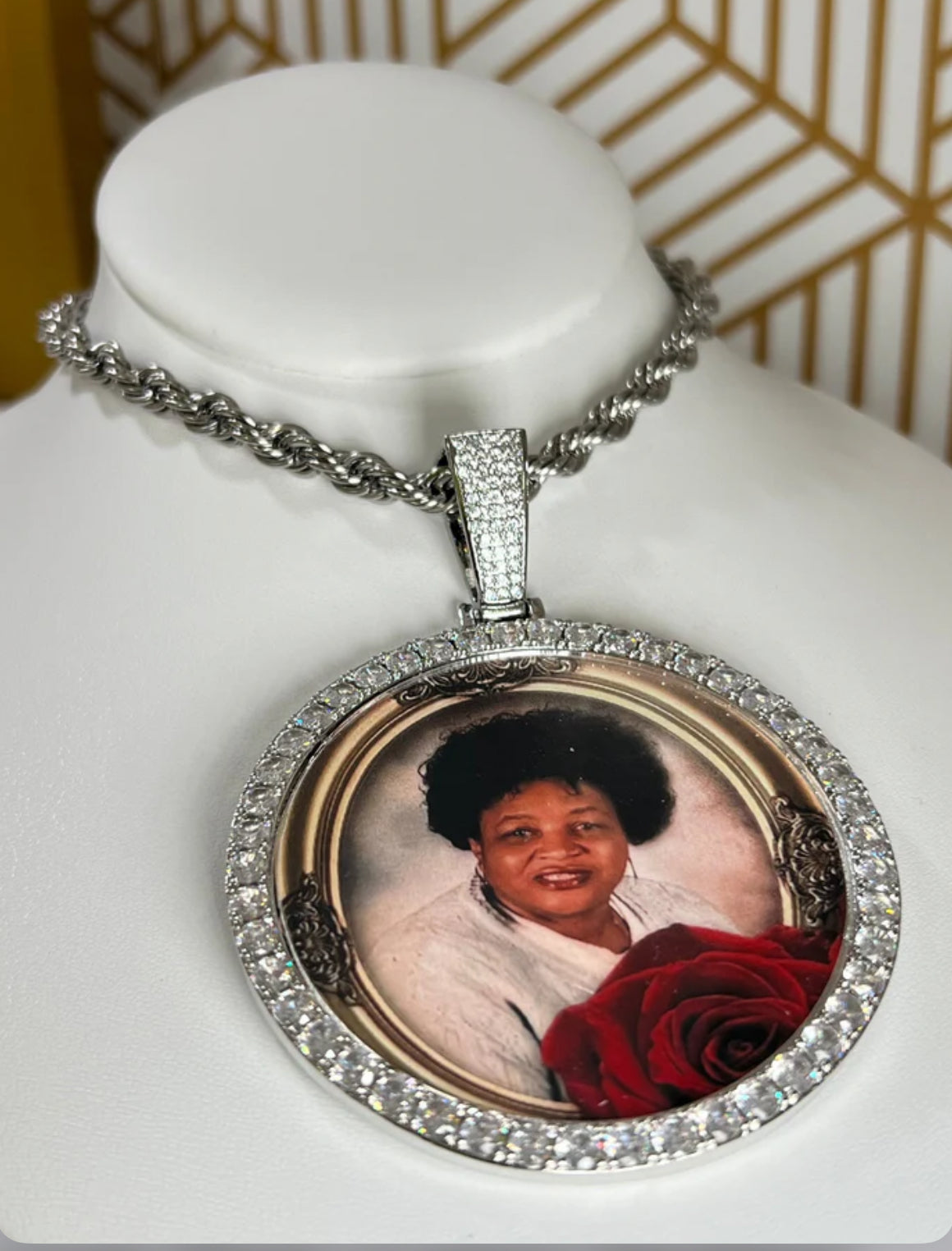 Large Custom Picture Pendant Necklace.