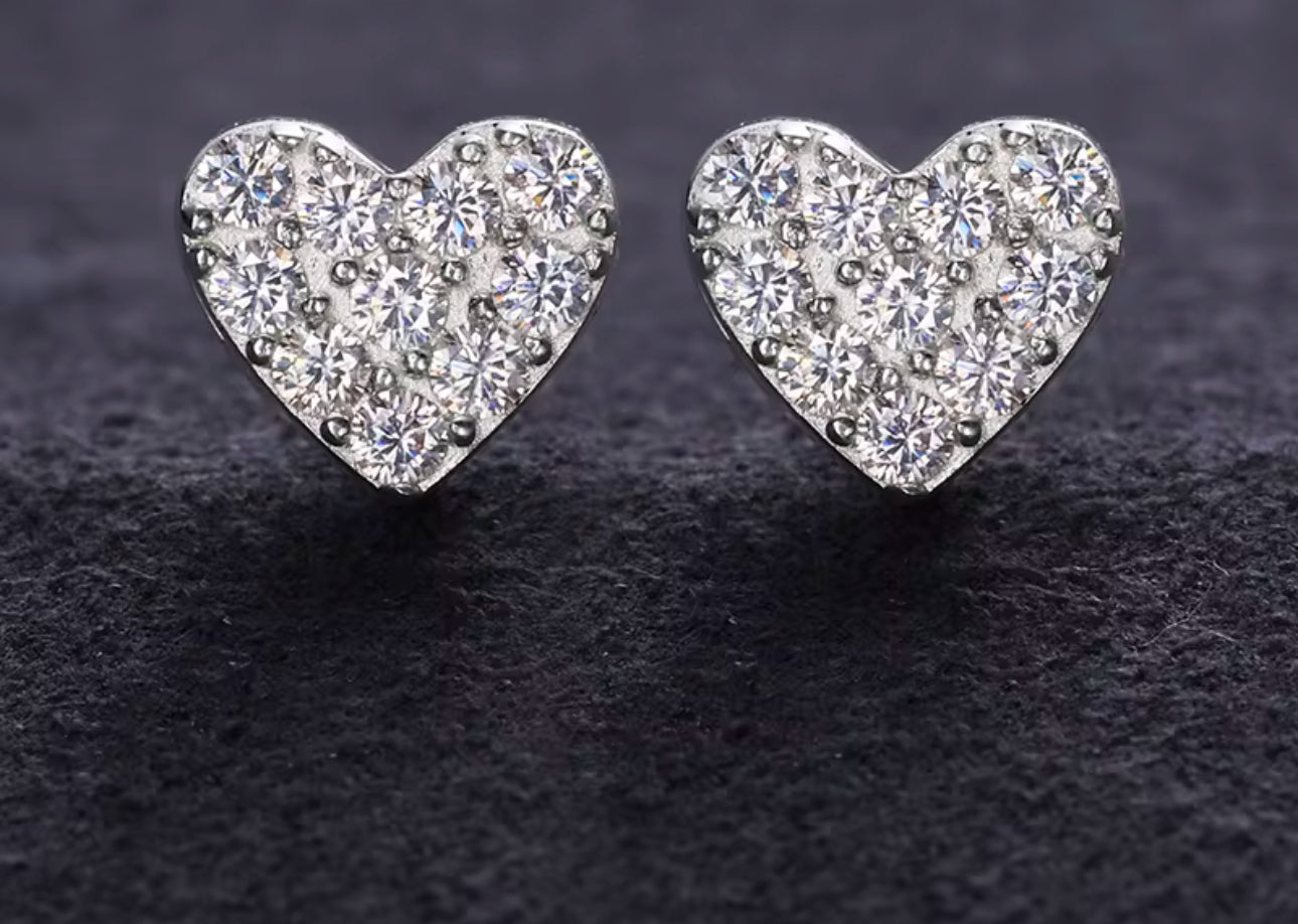 Heart Moissanite stud