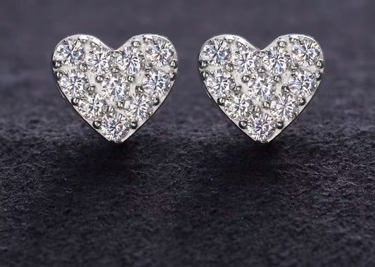 Heart Moissanite stud