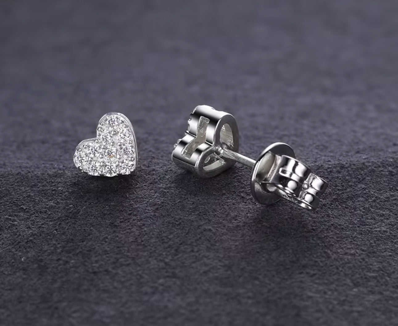 Heart Moissanite stud