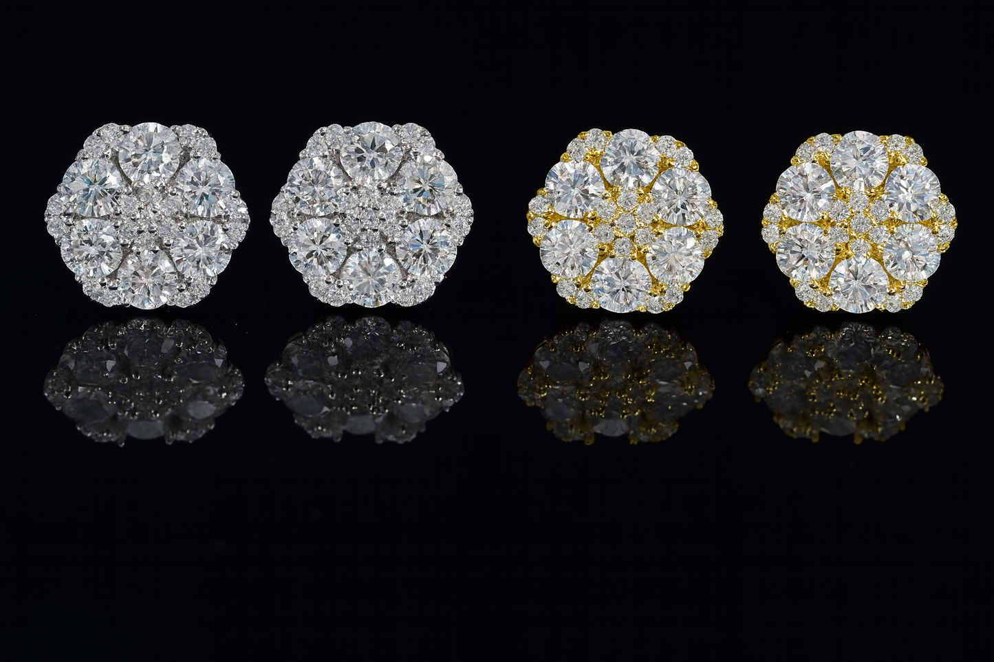 Cluster Moissanite Stud Earrings