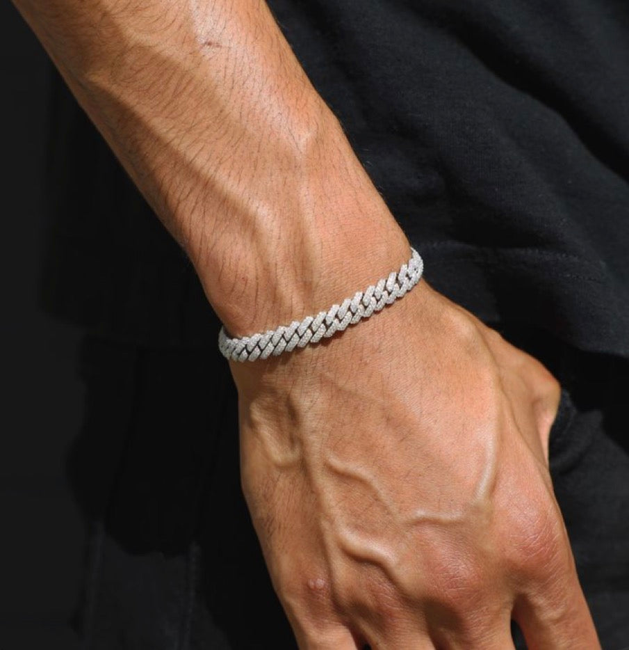8mm Moissanite Cuban Link Bracelet